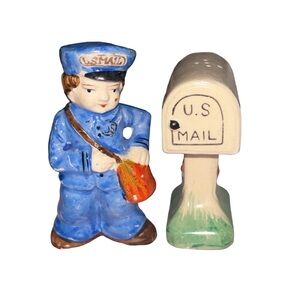 Vintage US Mail Mailman Salt & Pepper Shakers Made in Japan
